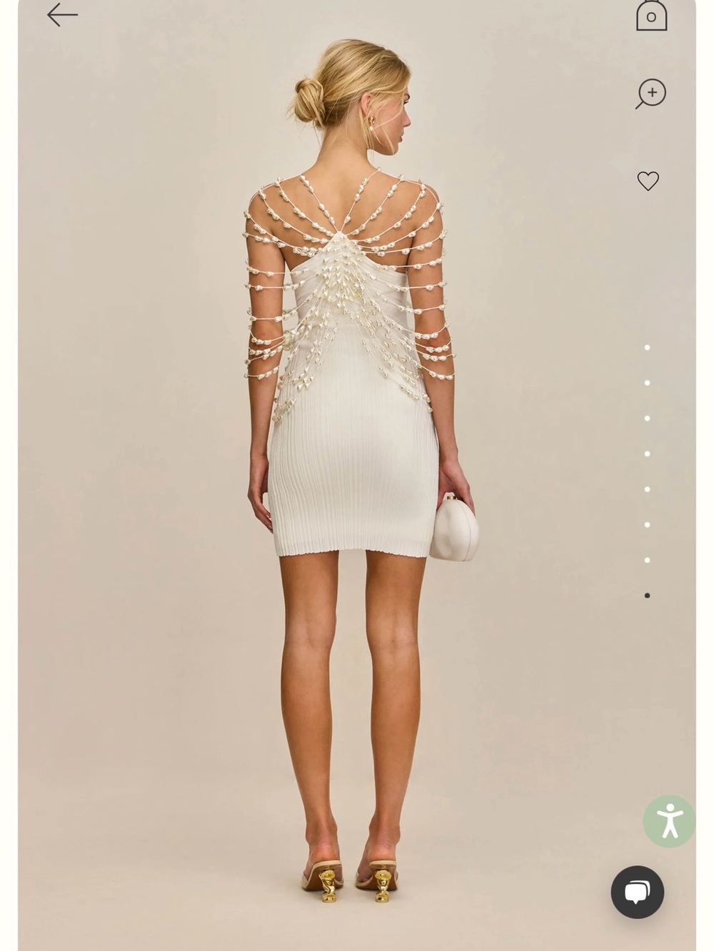 Cult Gaia Pearl-Embellished White Mini Dress - Picture 5 of 6